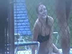 Neighbor's hot daughter acquires caught on camera in her swimming pool 